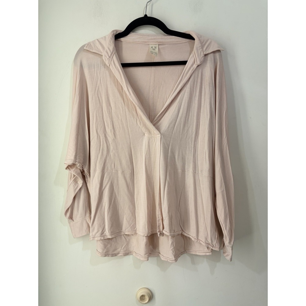 Free People We The Free Pink Dolman Sleeve Oversized Tunic Top XS Boho